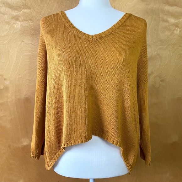 Urban Outfitters Cropped Pullover Sweater Mustard - Picture 3 of 7